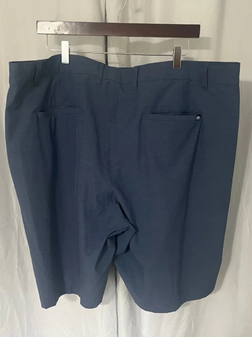 ⛳ Travis Mathew Men’s Dark Blue Striped Flat Front Golf Shorts 42 10” Inseam 🔥